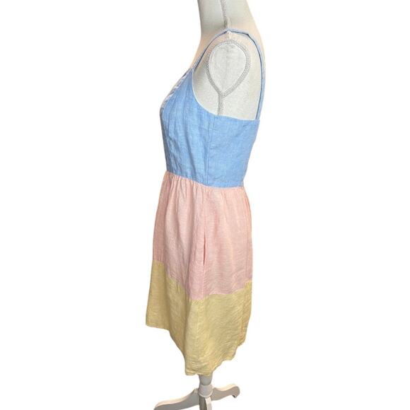 Cynthia Rowley linen mini sundress color block spring European summer - Picture 3 of 7